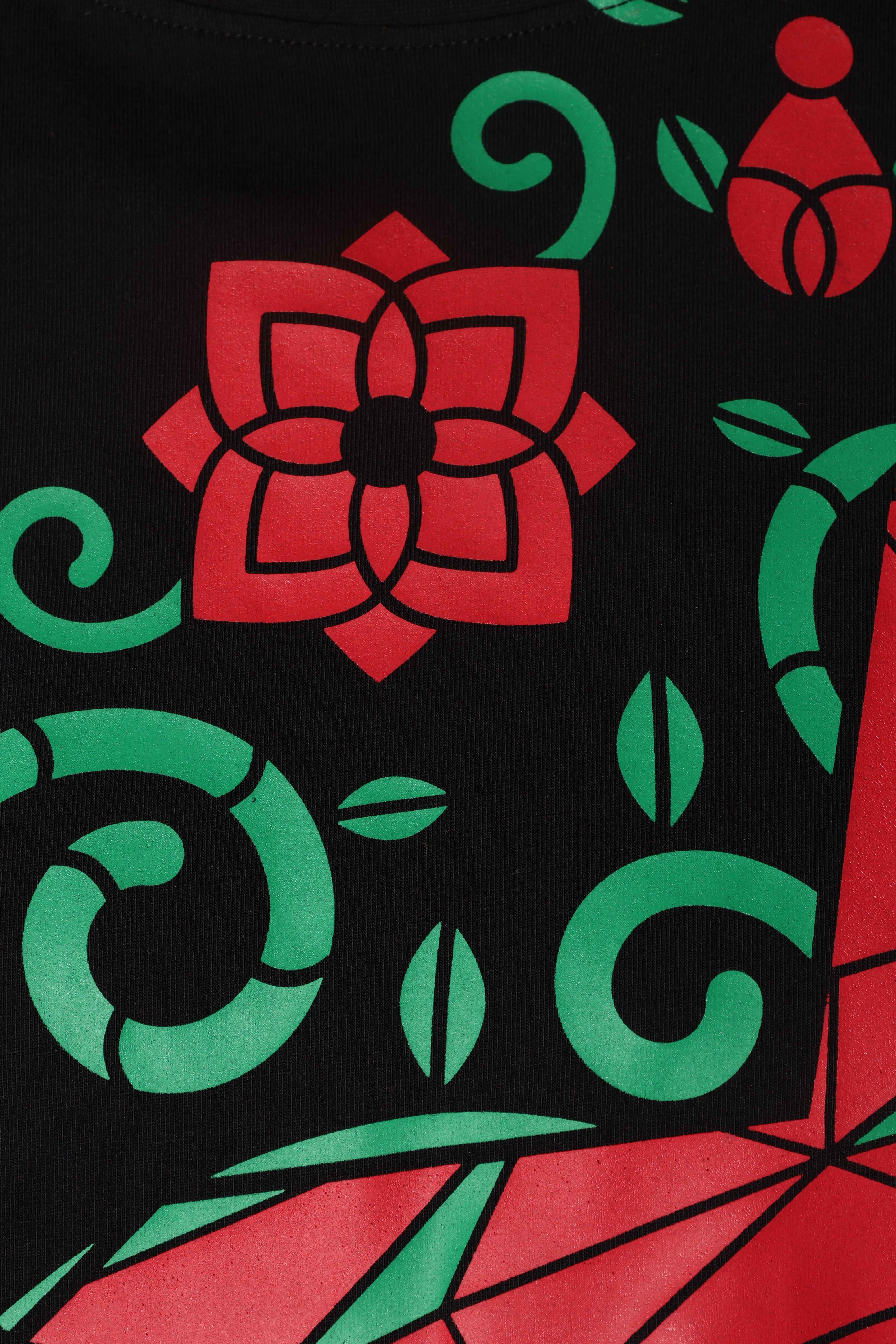 Rossimoda T-Shirt Rose Vetrata Black-Red-Green